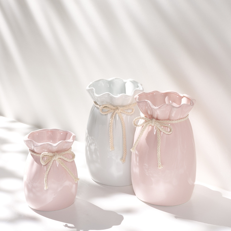 现代创意福袋干花花器摆件