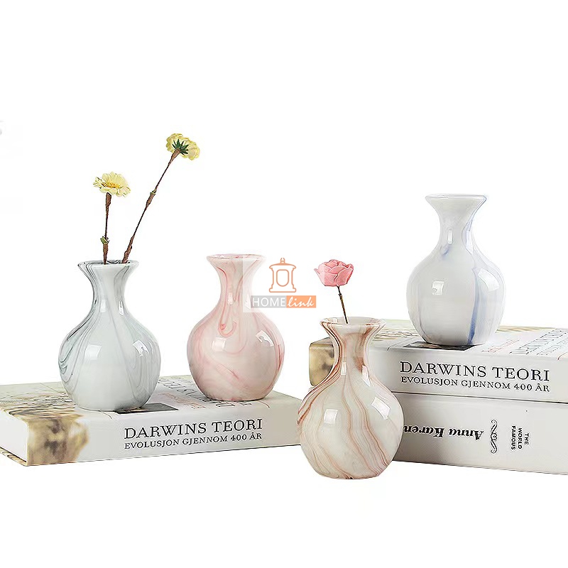 Marble patterned painted vase