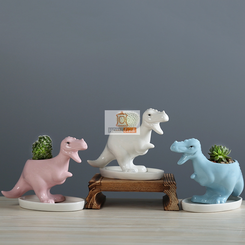Dinosaur designed succulent flower pot