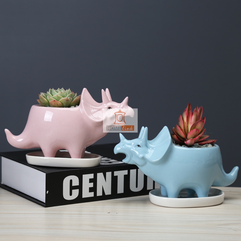 Rhinoceros design succulent flower pot