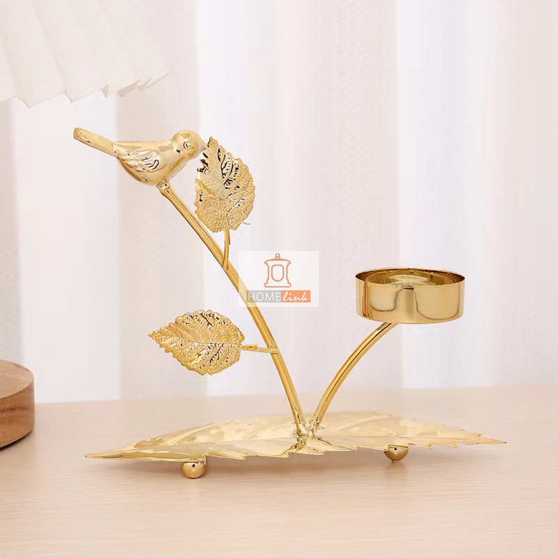 Ретро - креативные листья, птицы, железо, металлические подсвечники