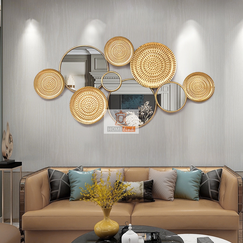 New classical wall decoration iron round mirror pendant