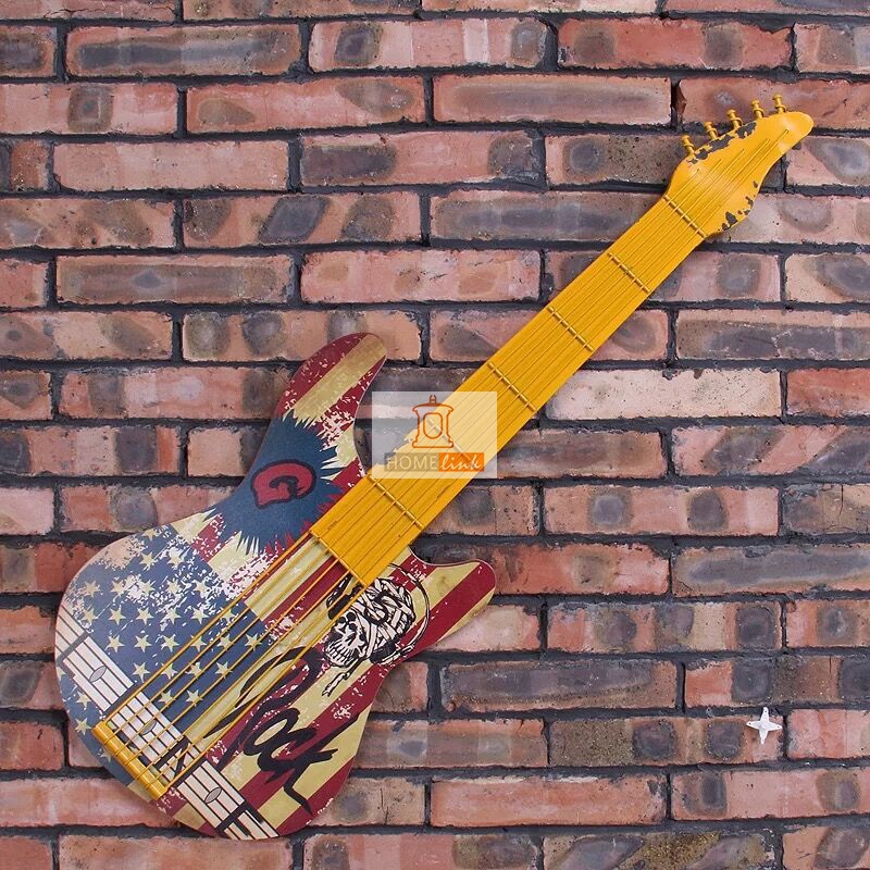 Bar wall decoration iron creative guitar pendant