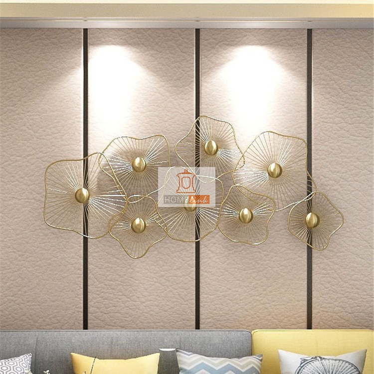 New Chinese style living room wall decoration with iron three-dimensional pendants
