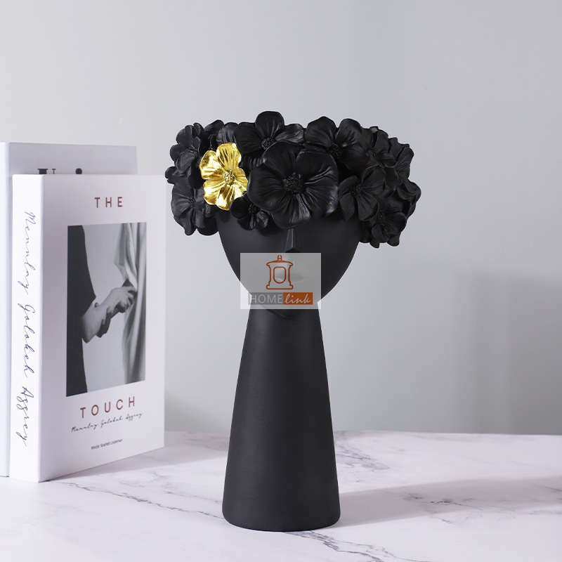 Minimalist and Abstract Girl Resin Vase Decoration
