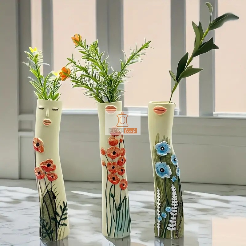 Resin Craft Creative Face Outdoor Decorative Vase