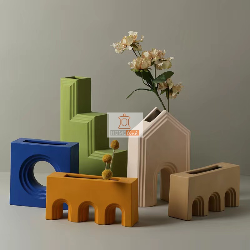 Creative resin vase ornaments for geometric architecture