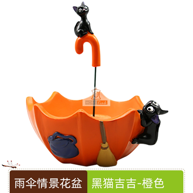 Creative cartoon small umbrella resin succulent flower pot ornament