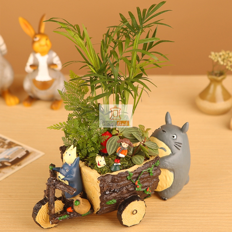 Hayao Miyazaki Cartoon Creative Totoro Tricycle Doll Meaty Flower Pot