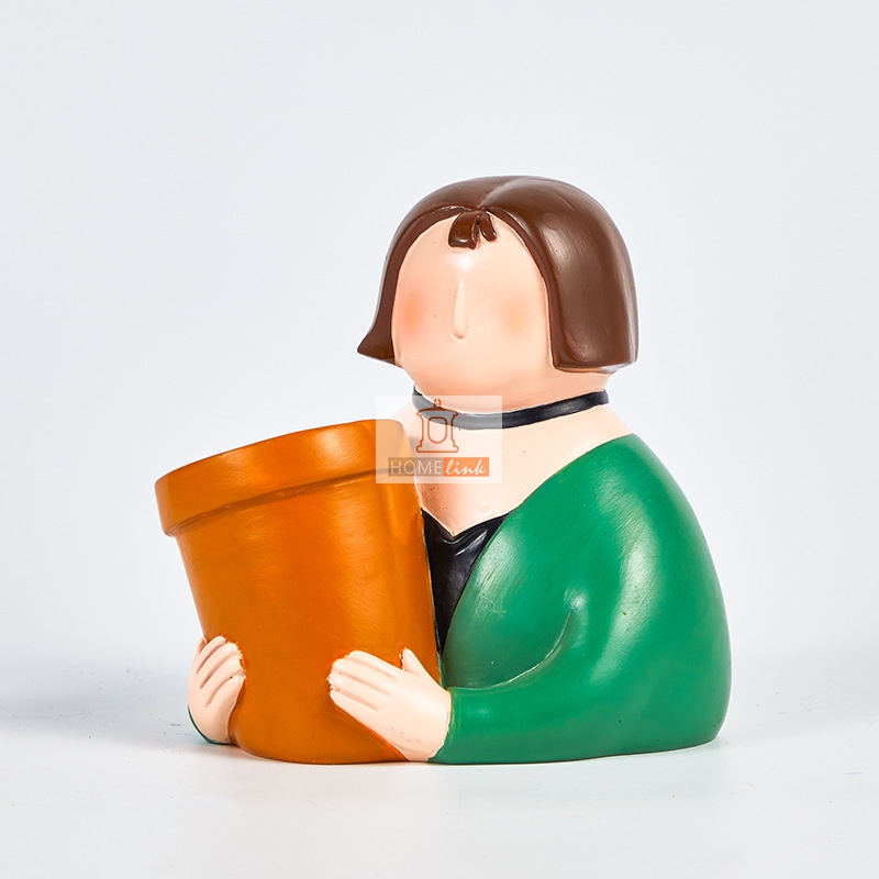 Nordic Cute Cartoon Creative Sculpture Portrait Flower Pot