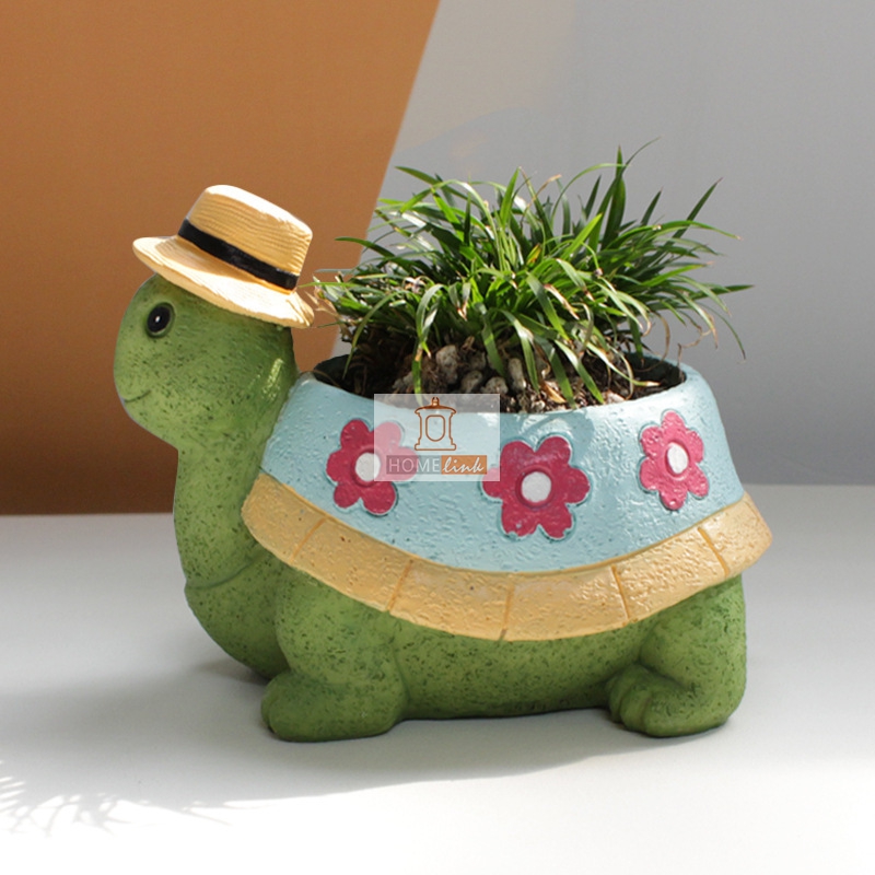 Creative cartoon turtle art ornament flower pot