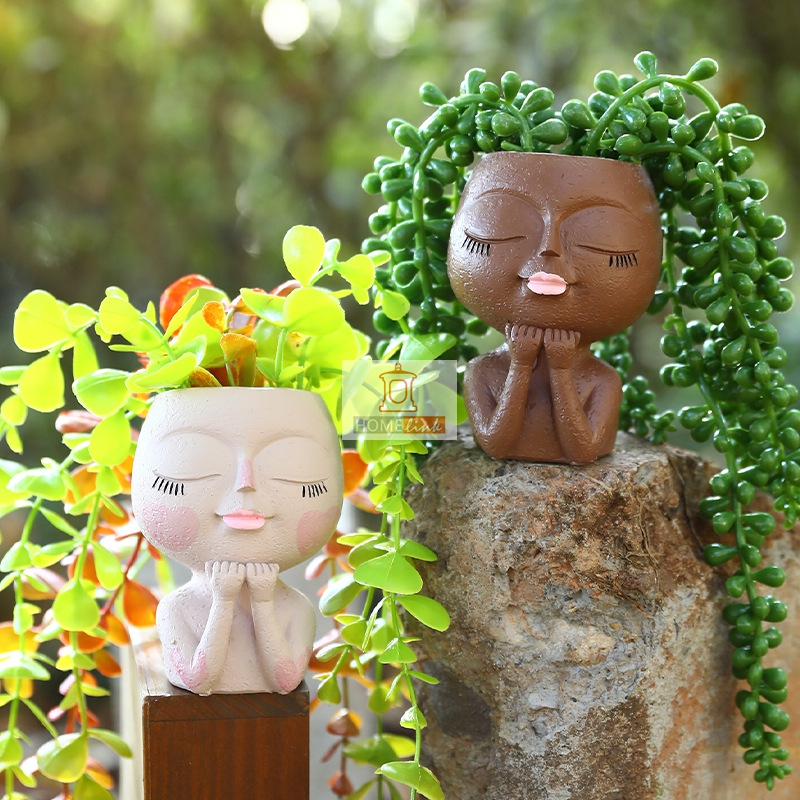 European and American style face covered countryside flower pot