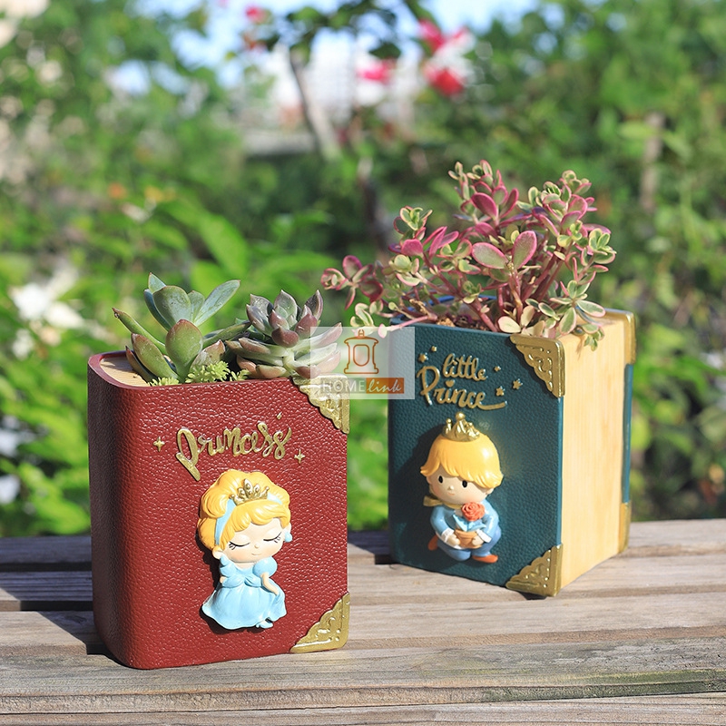 Fairy tale book collection creative resin succulent horticultural flower pot
