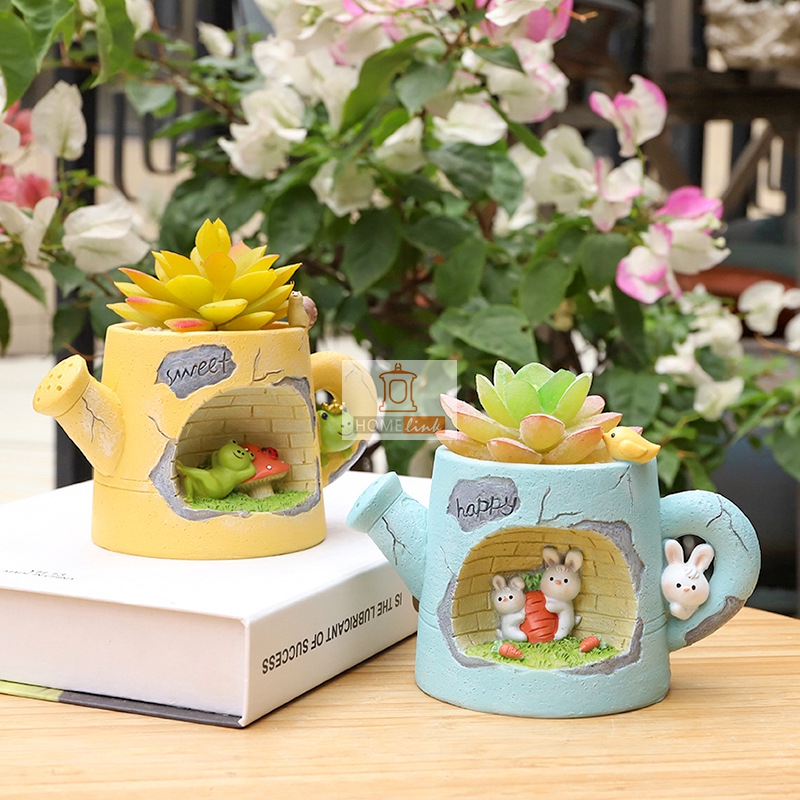 Cartoon showerhead creative succulent resin flowerpot