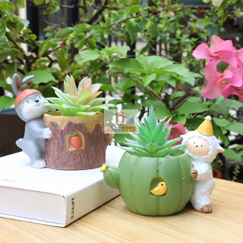 Cartoon Animal Collection Creative Resin Meaty Flower Pot
