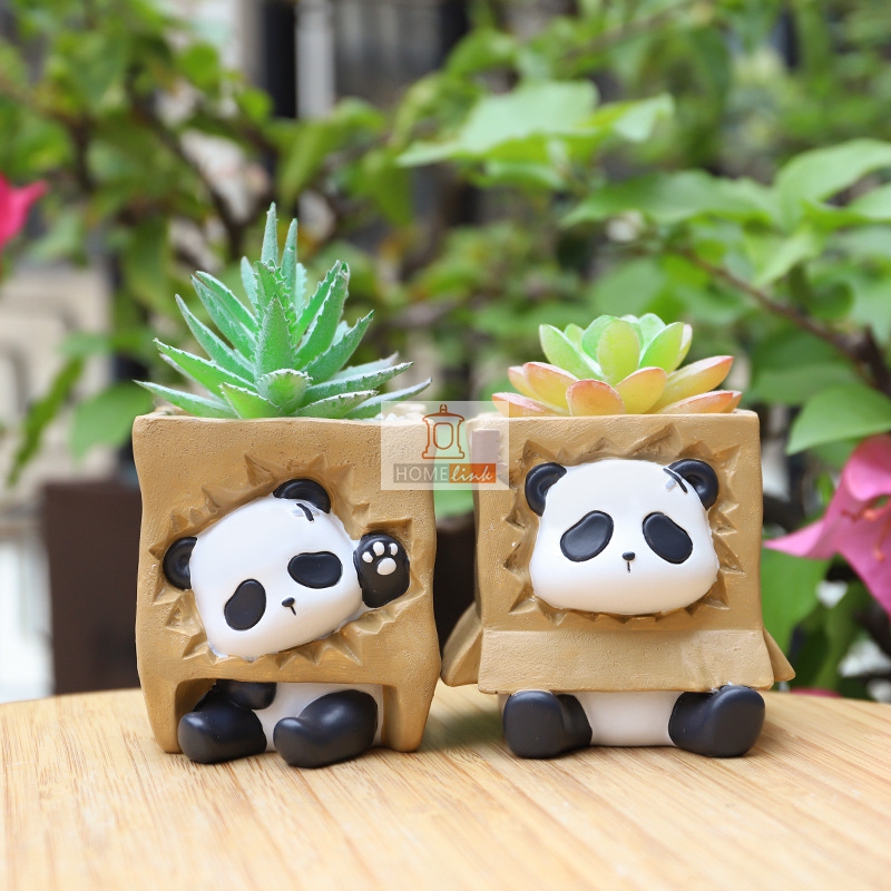 Fun cartoon cute panda creative succulent flower potFun cartoon cute panda creative succulent flower pot