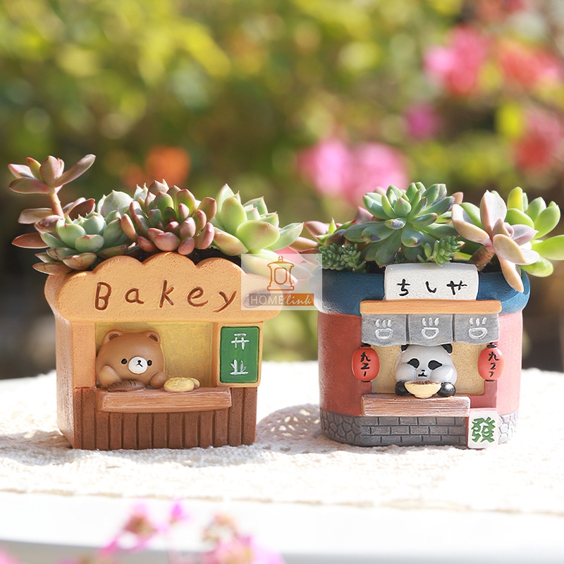 Japanese style creative horticultural resin succulent flowerpot