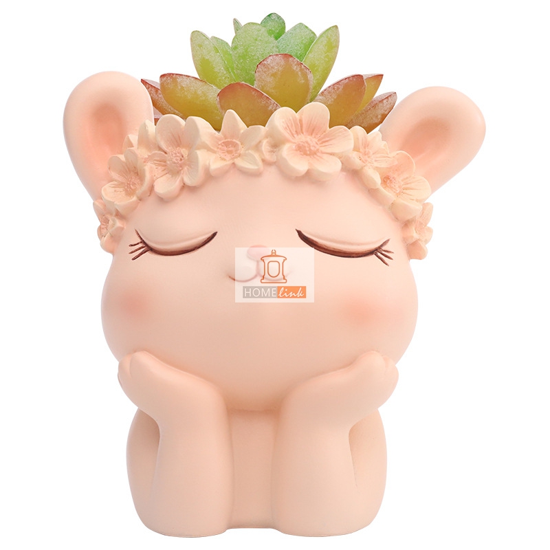 Cartoon wreath animal style creative succulent flower pot