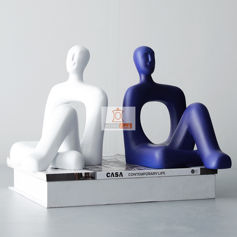 Modern minimalist abstract emojis, character resin ornaments