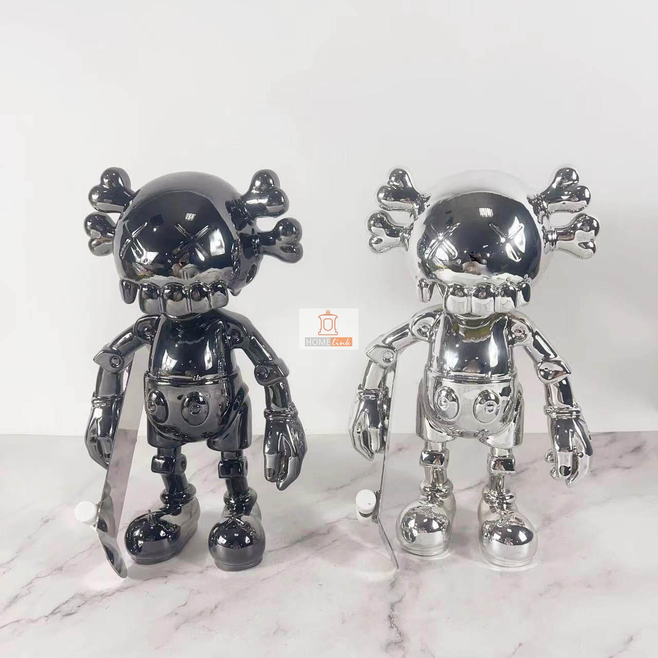 Modern Silver Electroplated Skeleton Doll Trendy Decoration