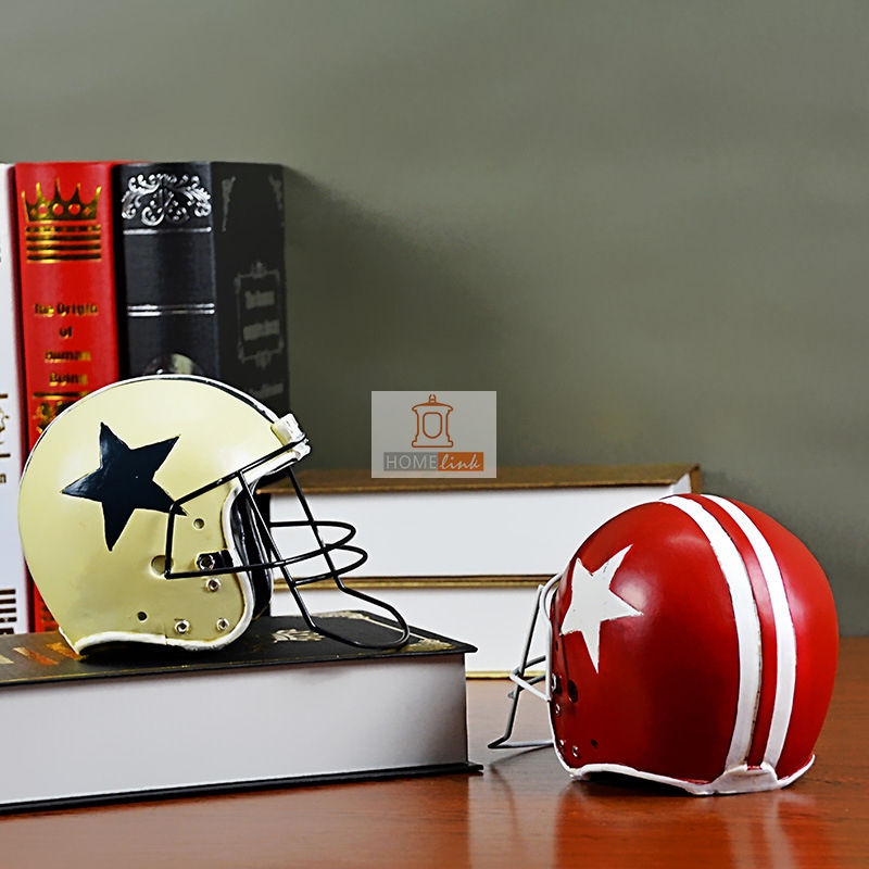European retro rugby helmet crafts resin ornaments