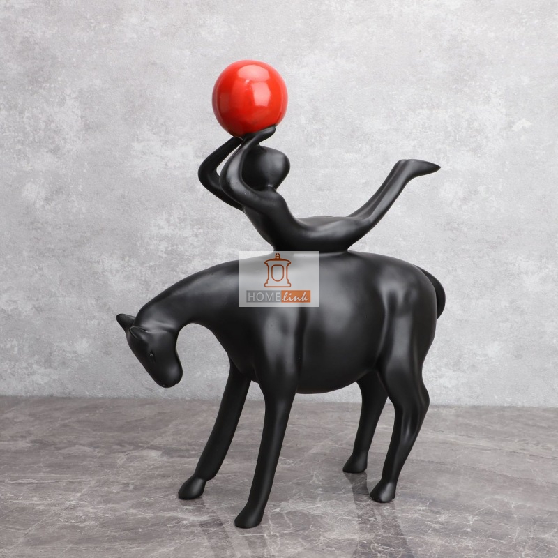 European style creative girl resin ornament for horseback pitching