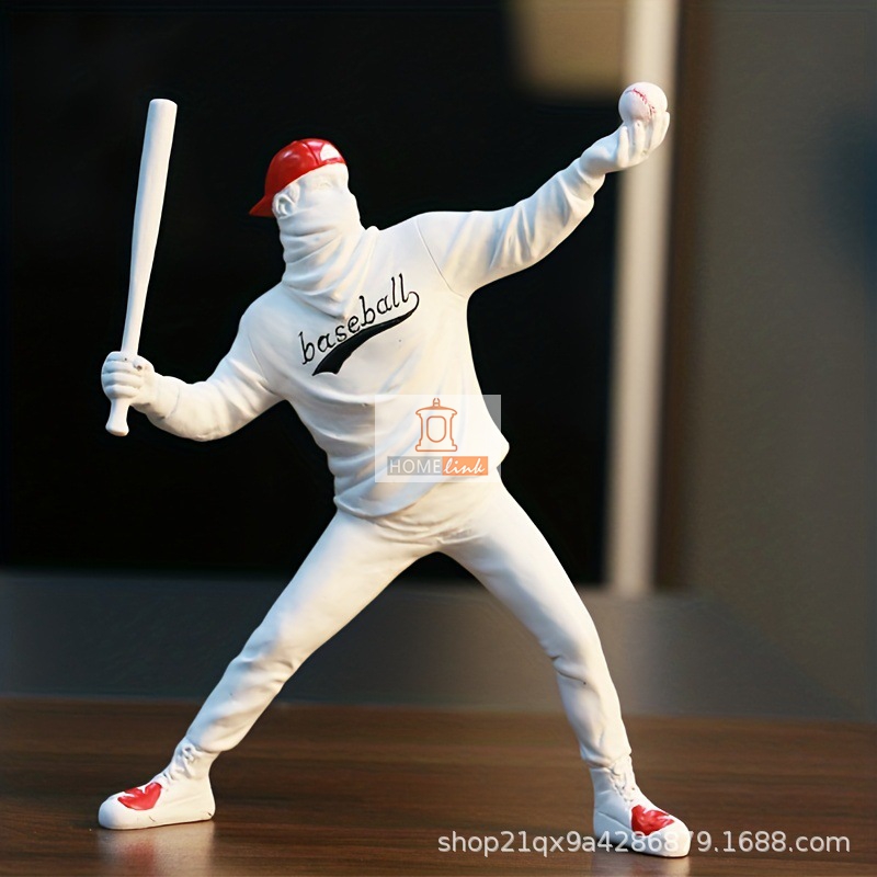 European and American character masked boy baseball design ornament