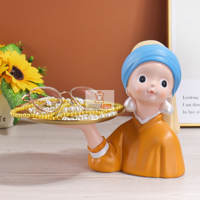 Creative light luxury girl style tray ornaments