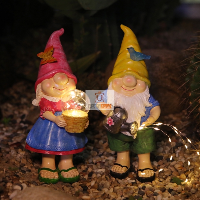 Countryside style dwarf night light gardening ornaments