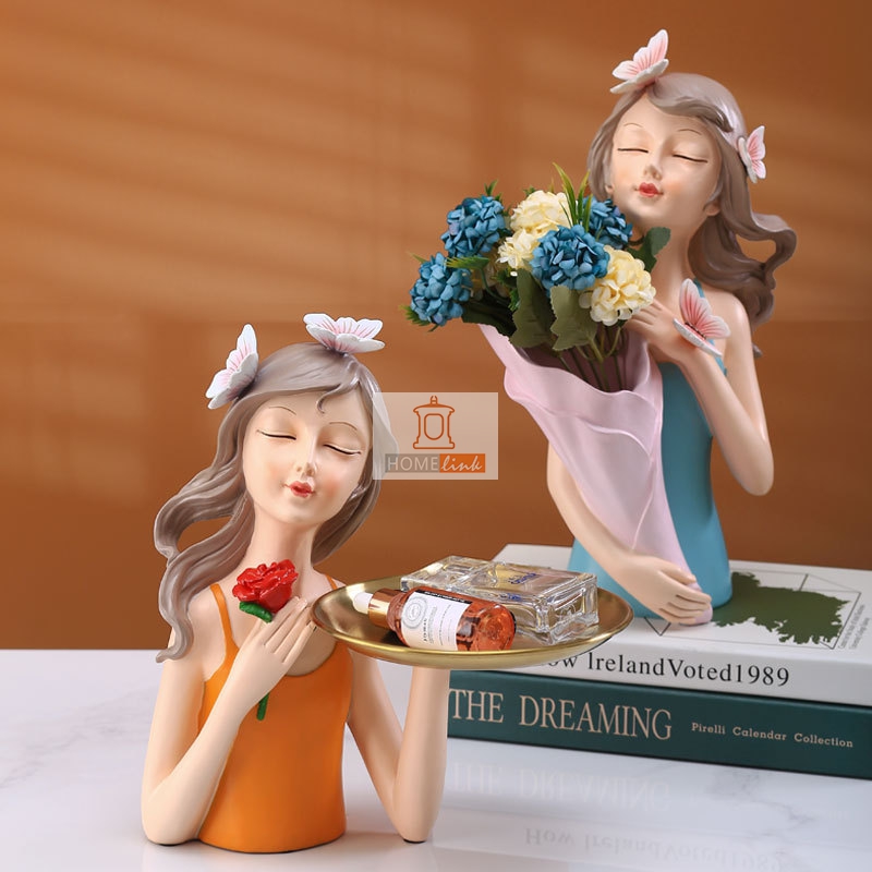 Creative Light Luxury Bubble Girl Tray Decoration