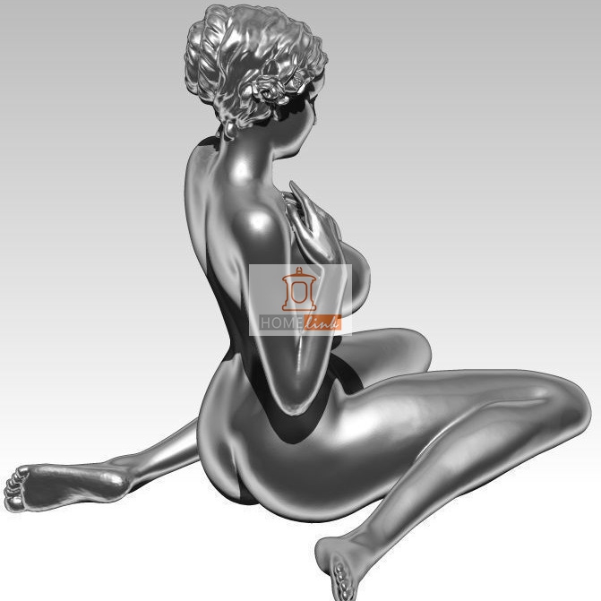 A nude resin statue of a girl
