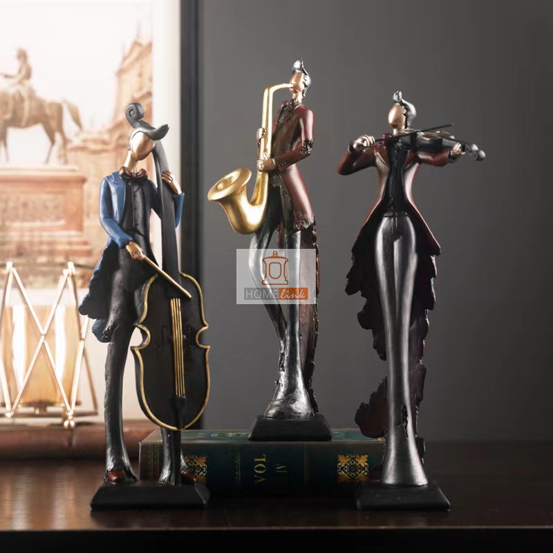 Vintage musical instrument resin figure handicraft ornaments