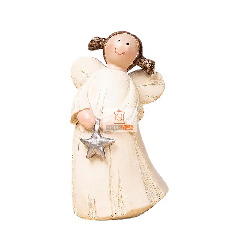 Cute braid girl angel character ornament