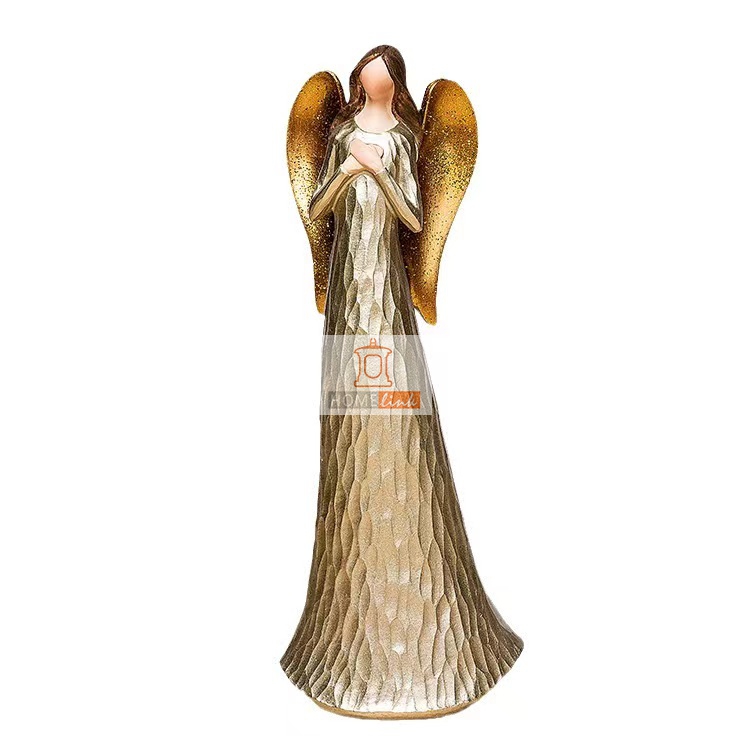 Nordic light luxury gold chest prayer angel figure ornament