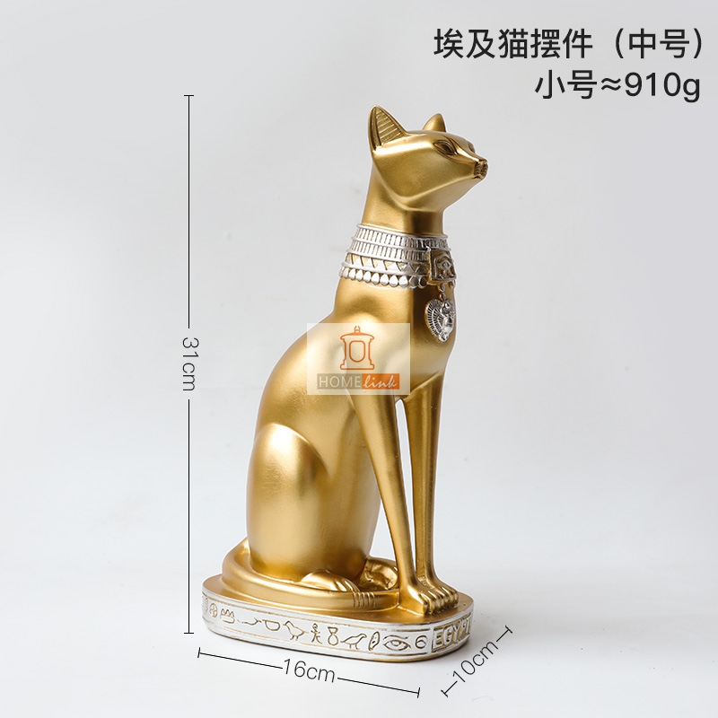 Light luxury Egyptian style golden cat animal ornaments