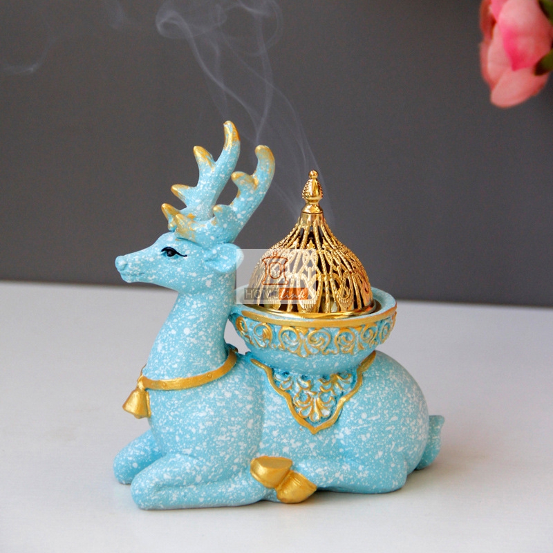 Nordic style marble patterned reindeer aromatherapy stove ornament