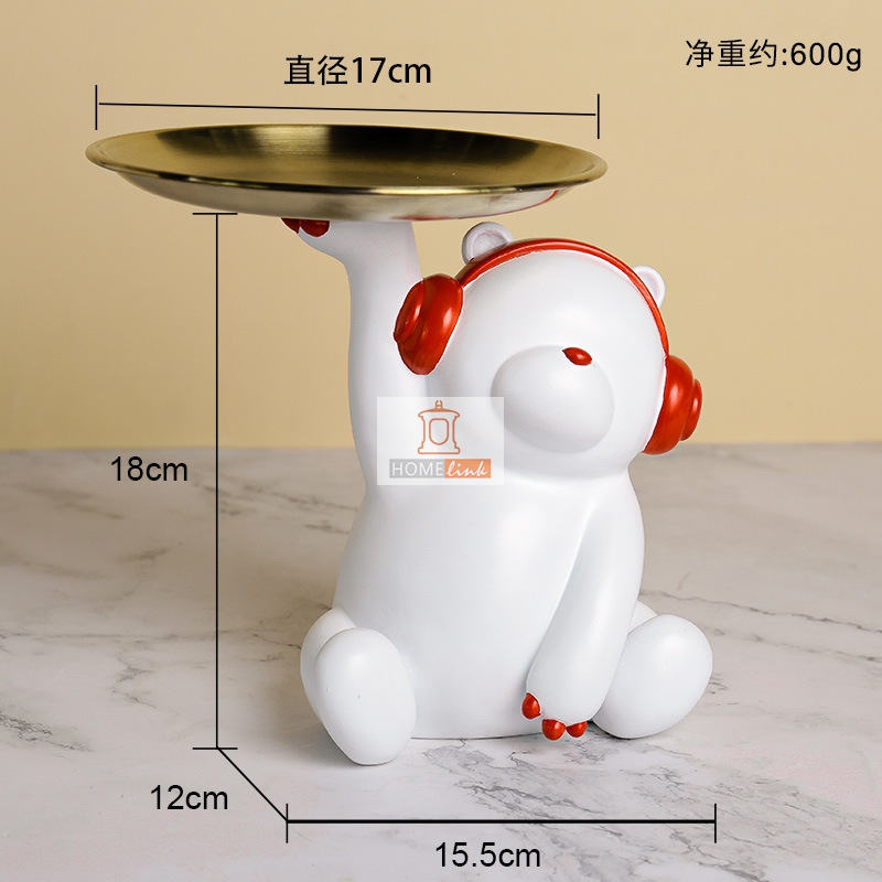 Cute cartoon earphone teddy bear Nike storage tray ornament