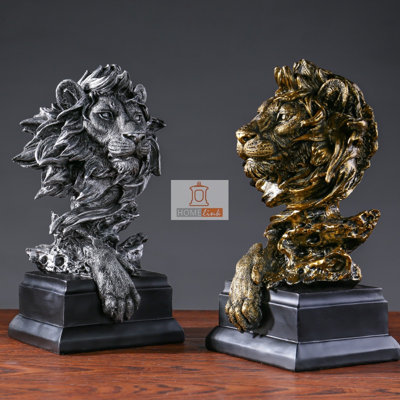 American retro animal lion head ornament
