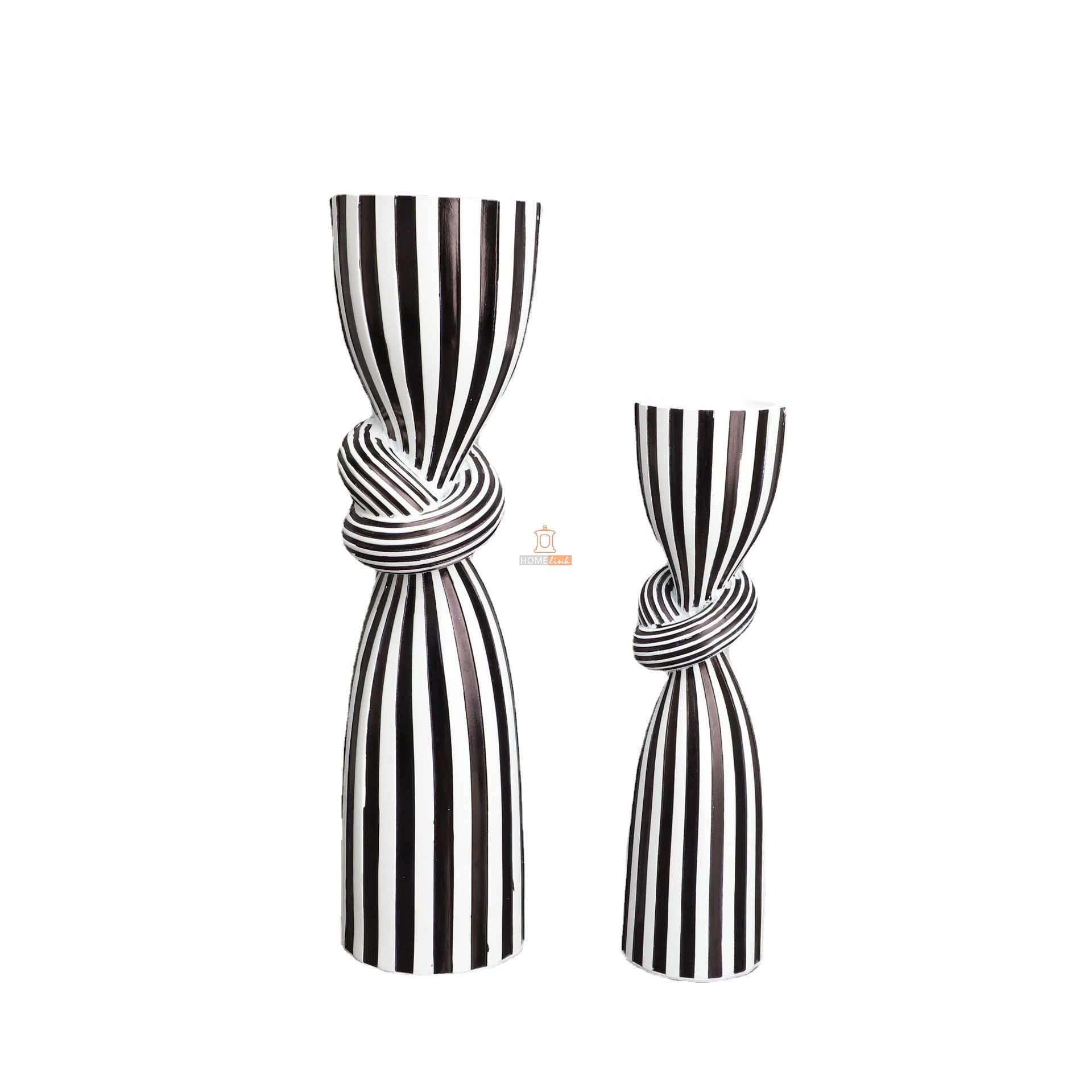 Modern minimalist creative black and white striped twisted candlestick