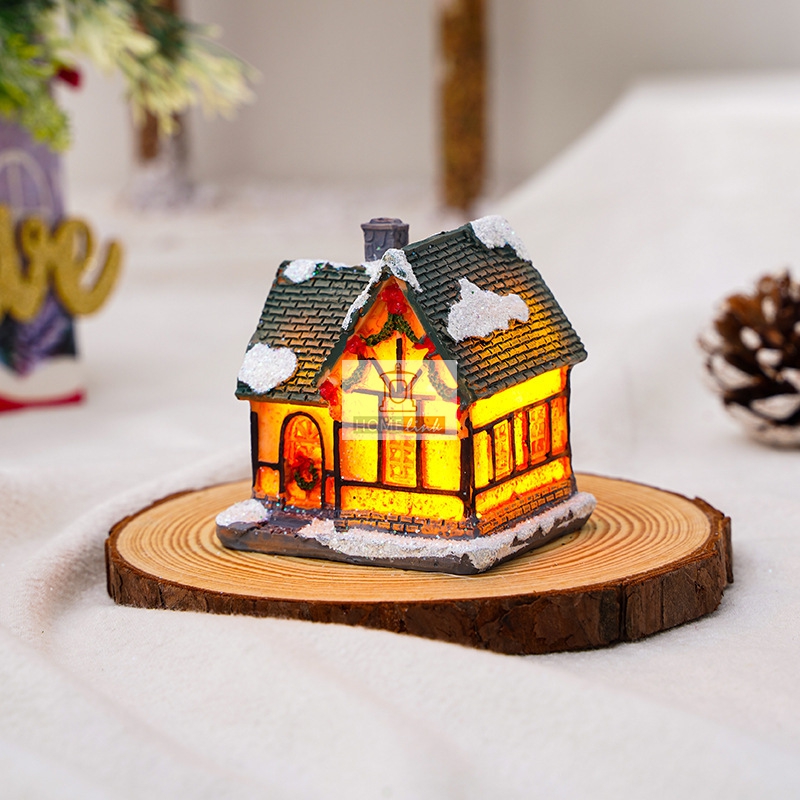 Christmas decoration resin small house ornaments